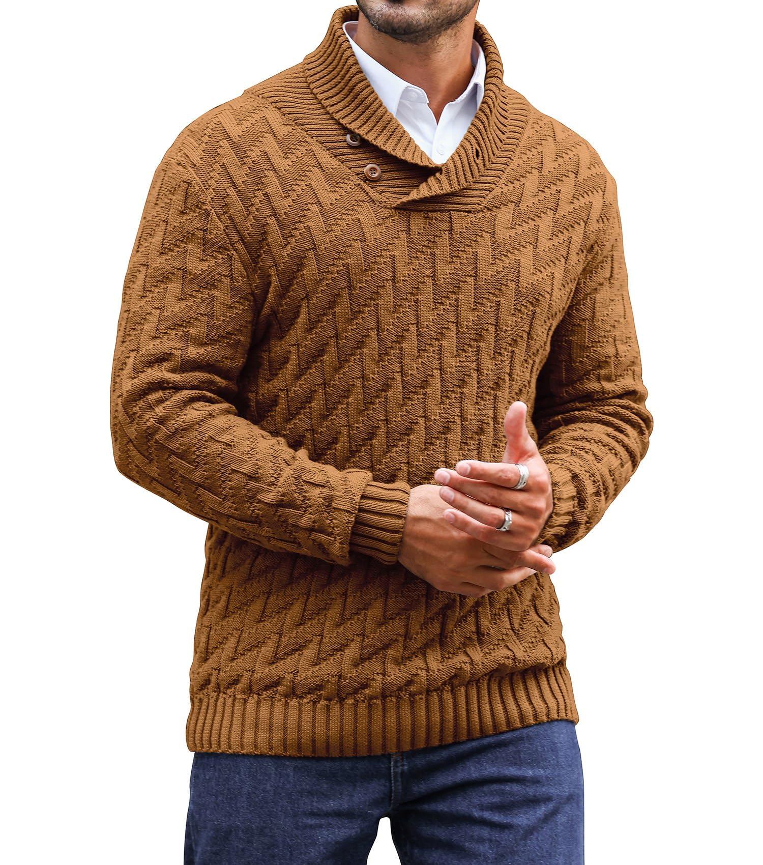 Office High Tech - Men's Sweater Spring Shawl Collar Pullover