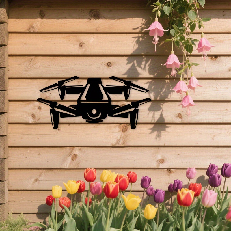 Office Tech For Men - Modern Drone Silhouette Aluminum Wall Art