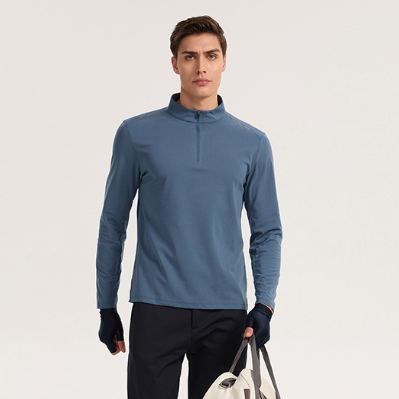 Office Tech For Men - Men Quarter-Zip Thermal Long Sleeve Shirt