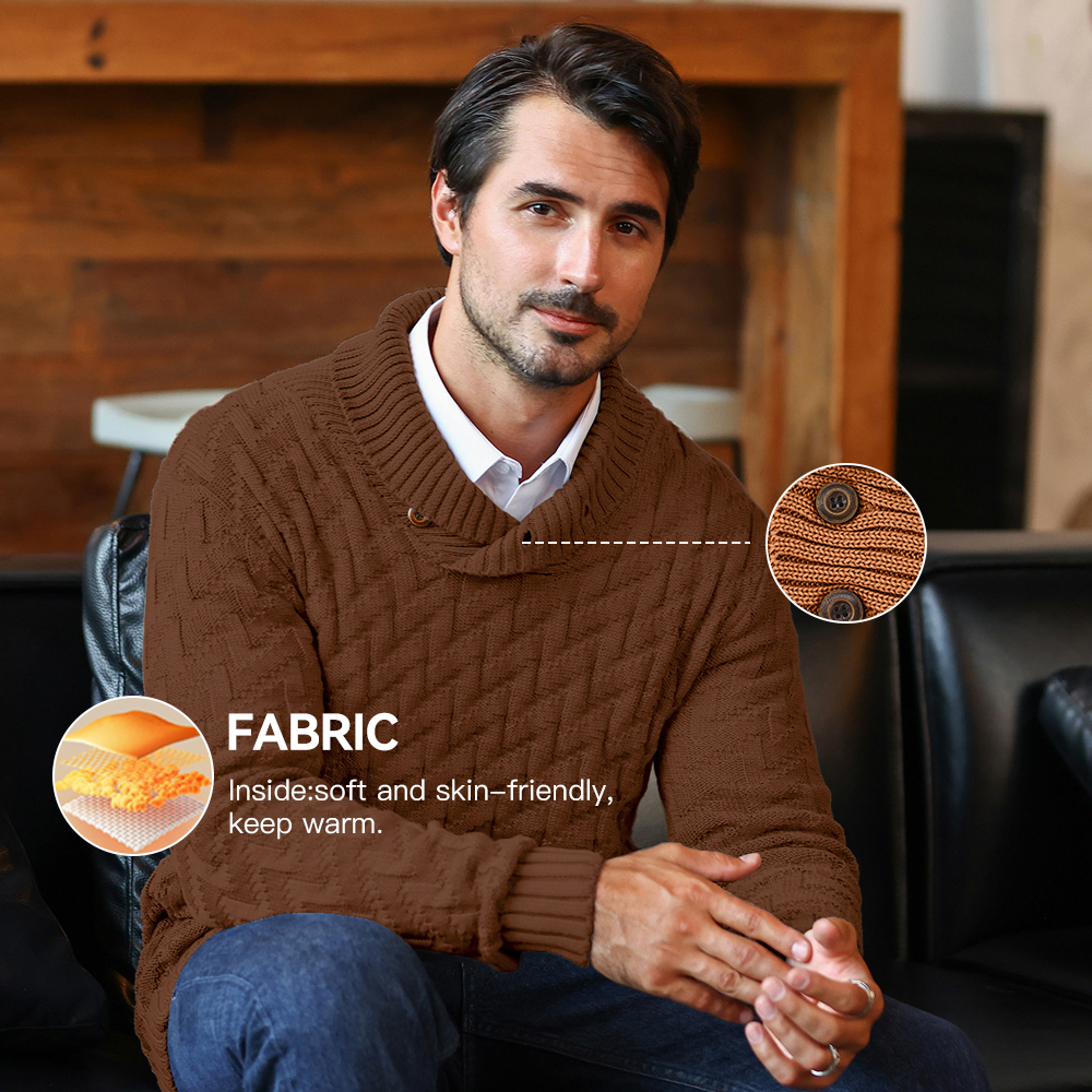 Men's Sweater Spring Shawl Col - مراجعة Office High Tech وسعره
