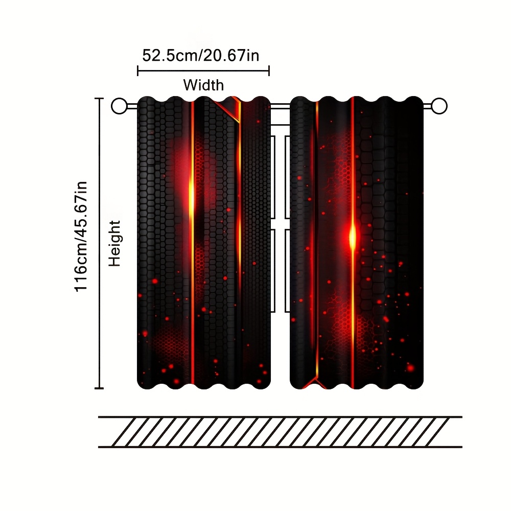 2pcs Lava Curtains Black Red C - مراجعة Office Tech For Men وسعره
