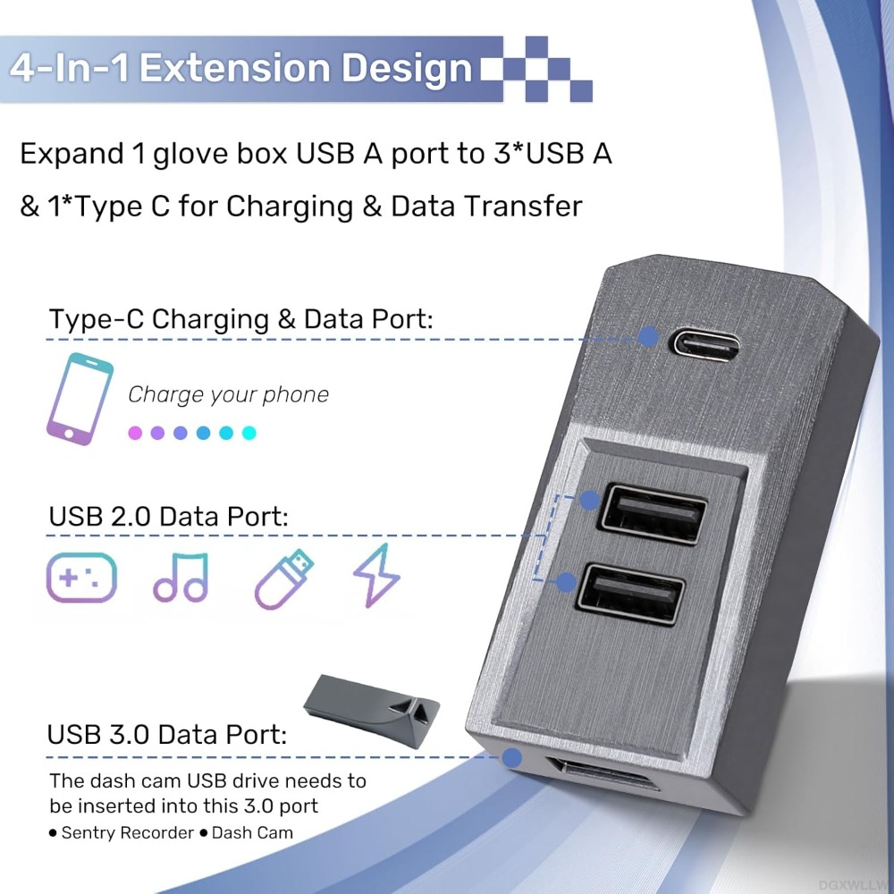 Plug and Play 4 Port Glovebox  - مراجعة Docking Station Usb C وسعره