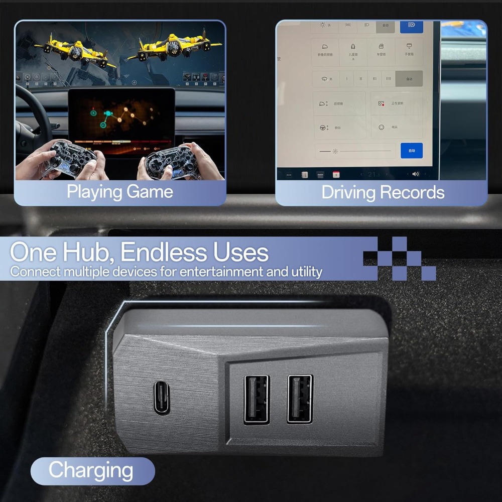 Plug and Play 4 Port Glovebox  - مراجعة Docking Station Usb C وسعره