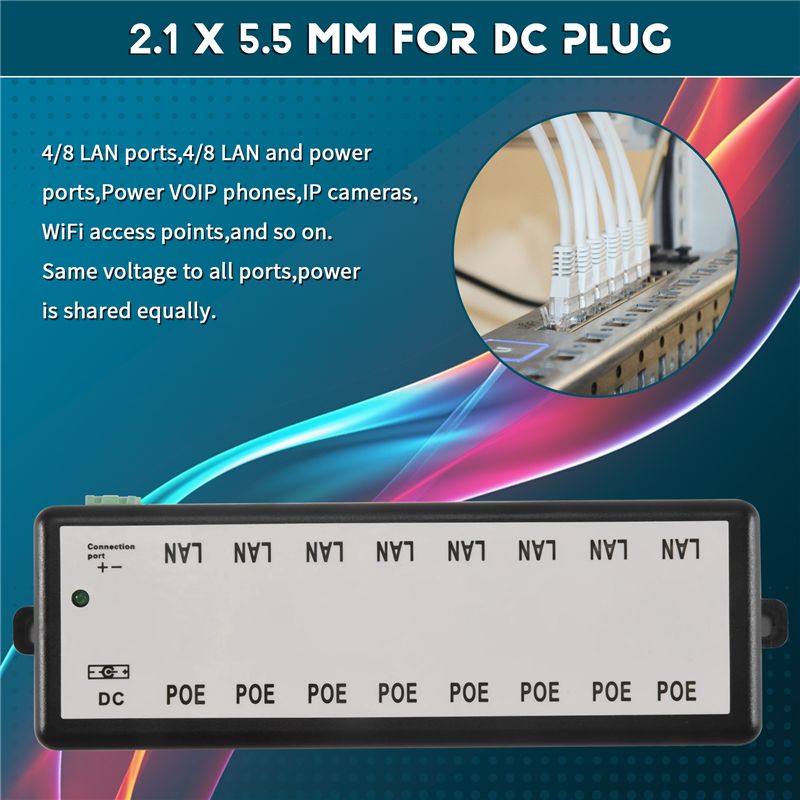 B03B-8 Ports Poe Injector Poe  - مراجعة Power Over Ethernet وسعره