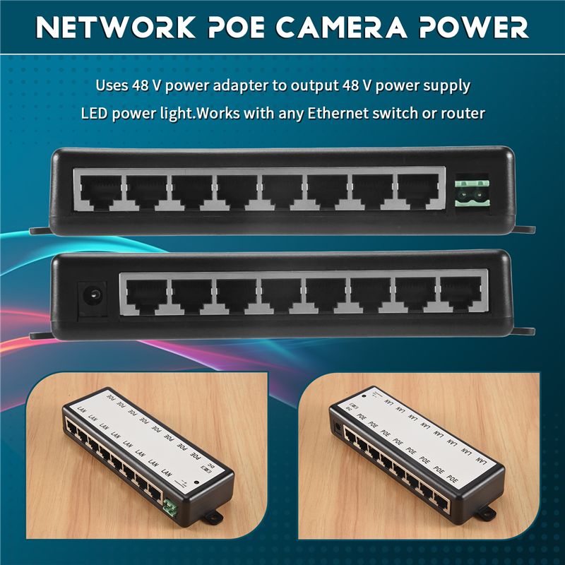B03B-8 Ports Poe Injector Poe  - مراجعة Power Over Ethernet وسعره