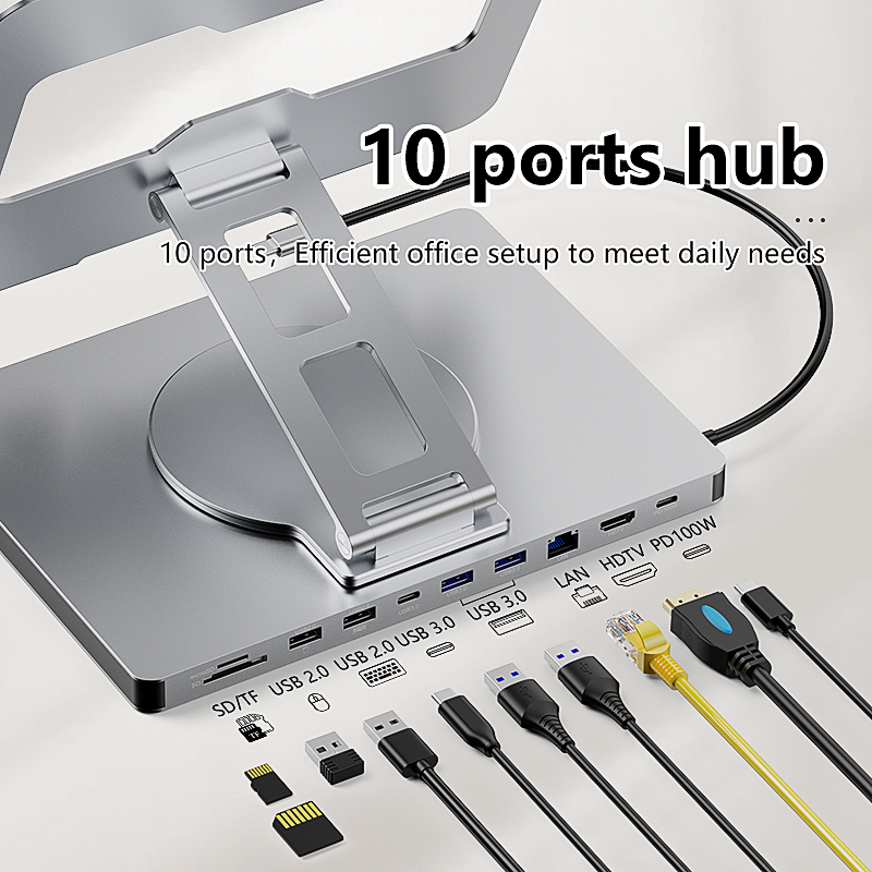 EE1 10 In 1 USB C Hub USB Hub  - مراجعة Docking Station Usb C وسعره